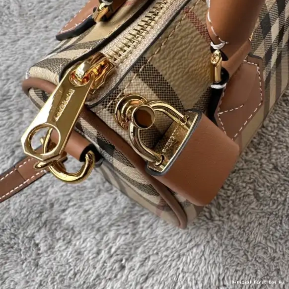 Official First Bag Ru Mini BURBERRY Bag-18.5*11*12CM Bowling Check 0516